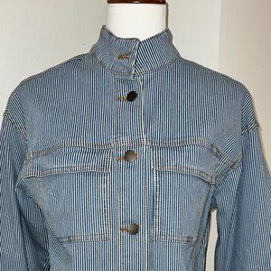 Universal Threads Pinstriped Denim Jean Jacket